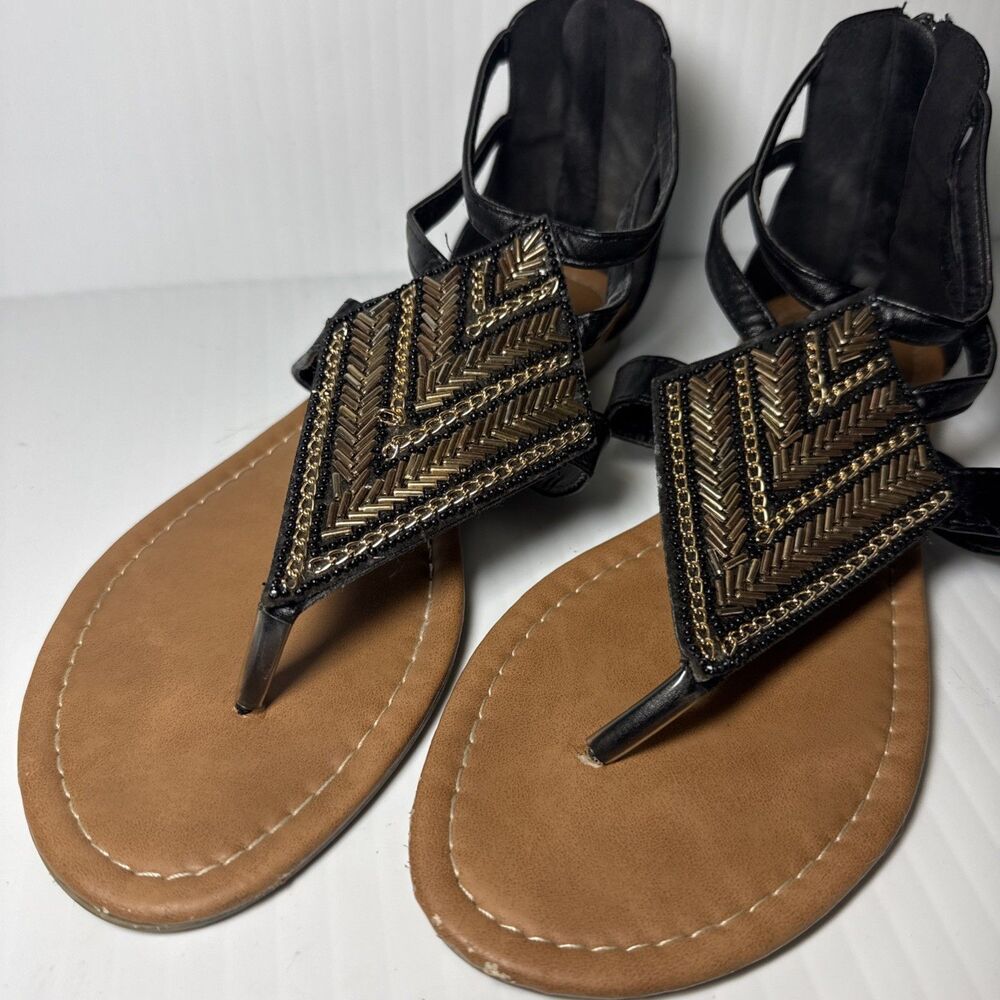 Etc! Black Gold Sandal 8/9